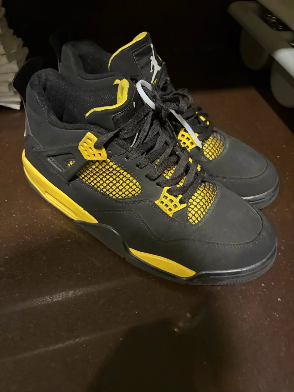Air Jordan brand 4s Retro 2023 Yellow Thunder Basketball Sneakers Shoes size 13